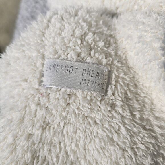 Barefoot Dreams Cozy Chic Throw Blanket  40"x60" Ivory Gray Stripe, Style 619 - Picture 6 of 9